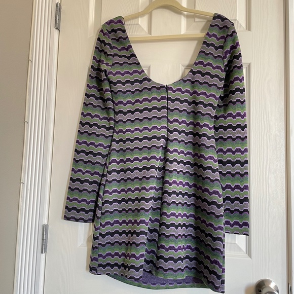 Zara Geometric Stripe Cut Out Dress - Picture 6 of 10